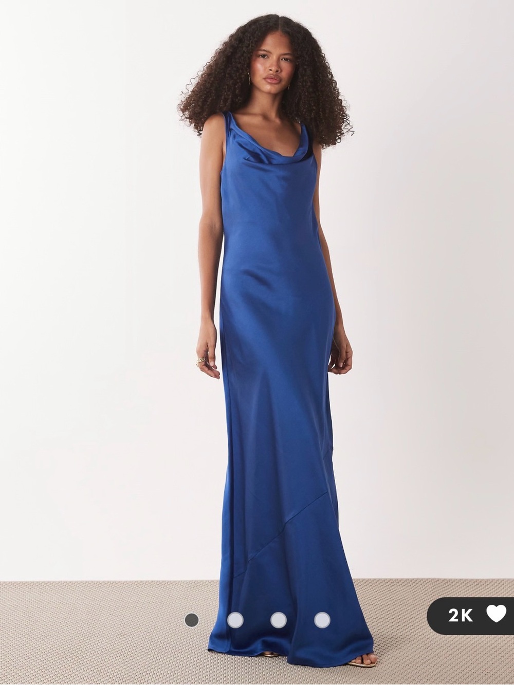 ASOS JDY cowl neck satin maxi dress in navy